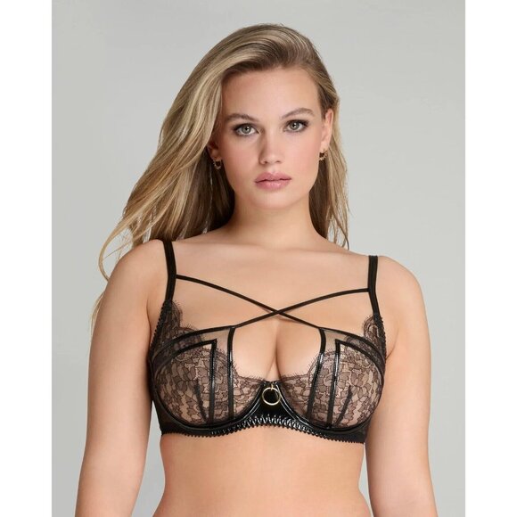 Agent Provocateur Foxie Black PVC Bra 36B NWT $285 - Picture 7 of 16